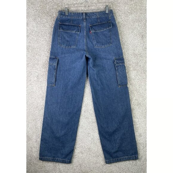 Levi's Dark Blue Flare & Wide Leg Jeans - Picture 2 of 8